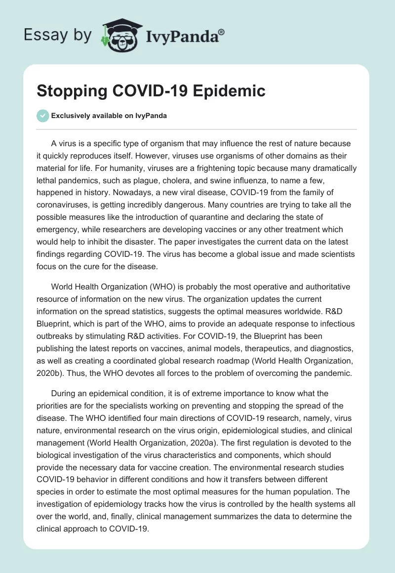 Stopping COVID-19 Epidemic. Page 1