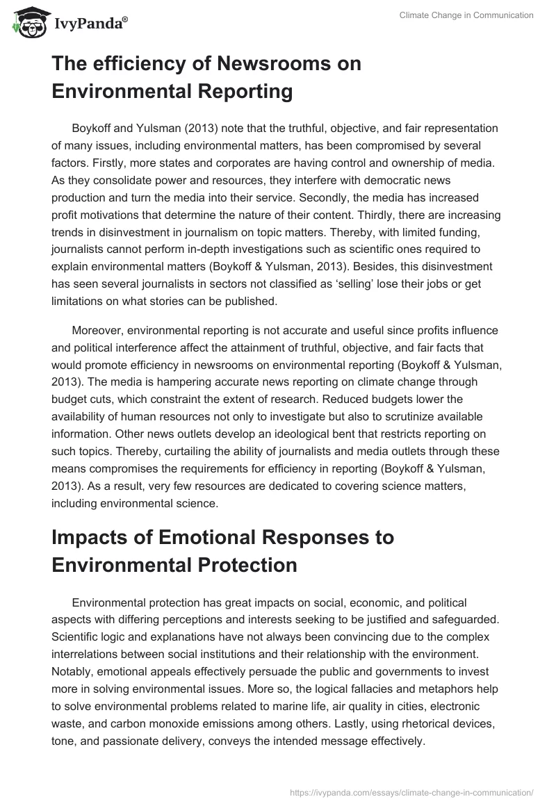 Climate Change in Communication. Page 2