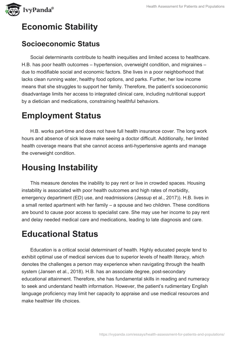 Health Assessment for Patients and Populations. Page 3