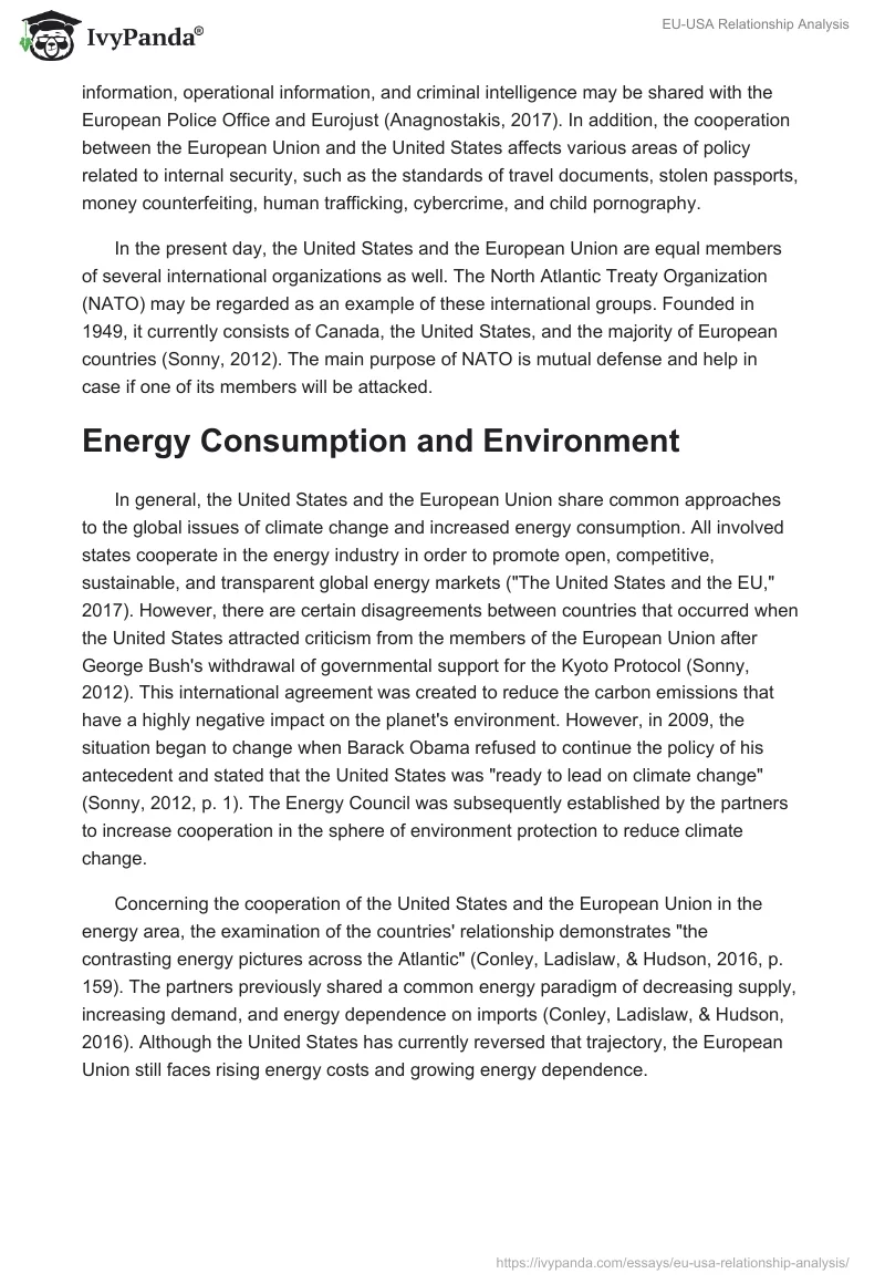 EU-USA Relationship Analysis. Page 3