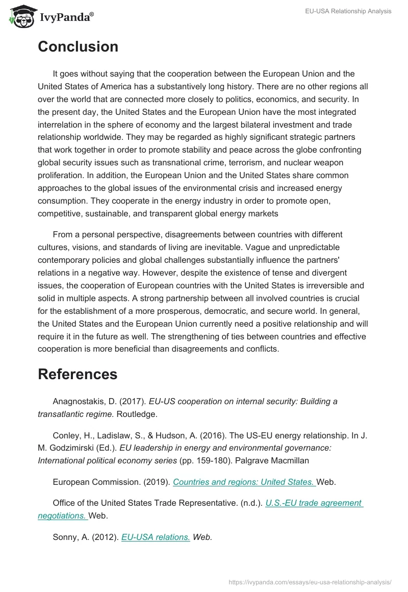 EU-USA Relationship Analysis. Page 4