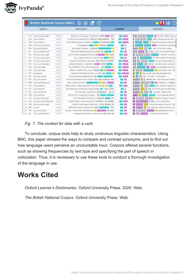 An Example of the Use of Corpora in Linguistic Research. Page 5