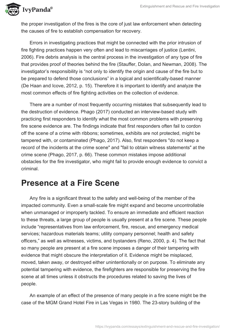 Extinguishment and Rescue and Fire Investigation. Page 2