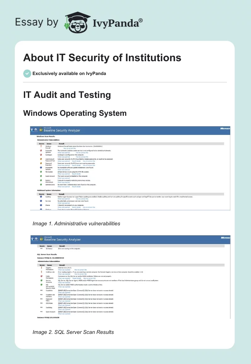 About IT Security of Institutions. Page 1