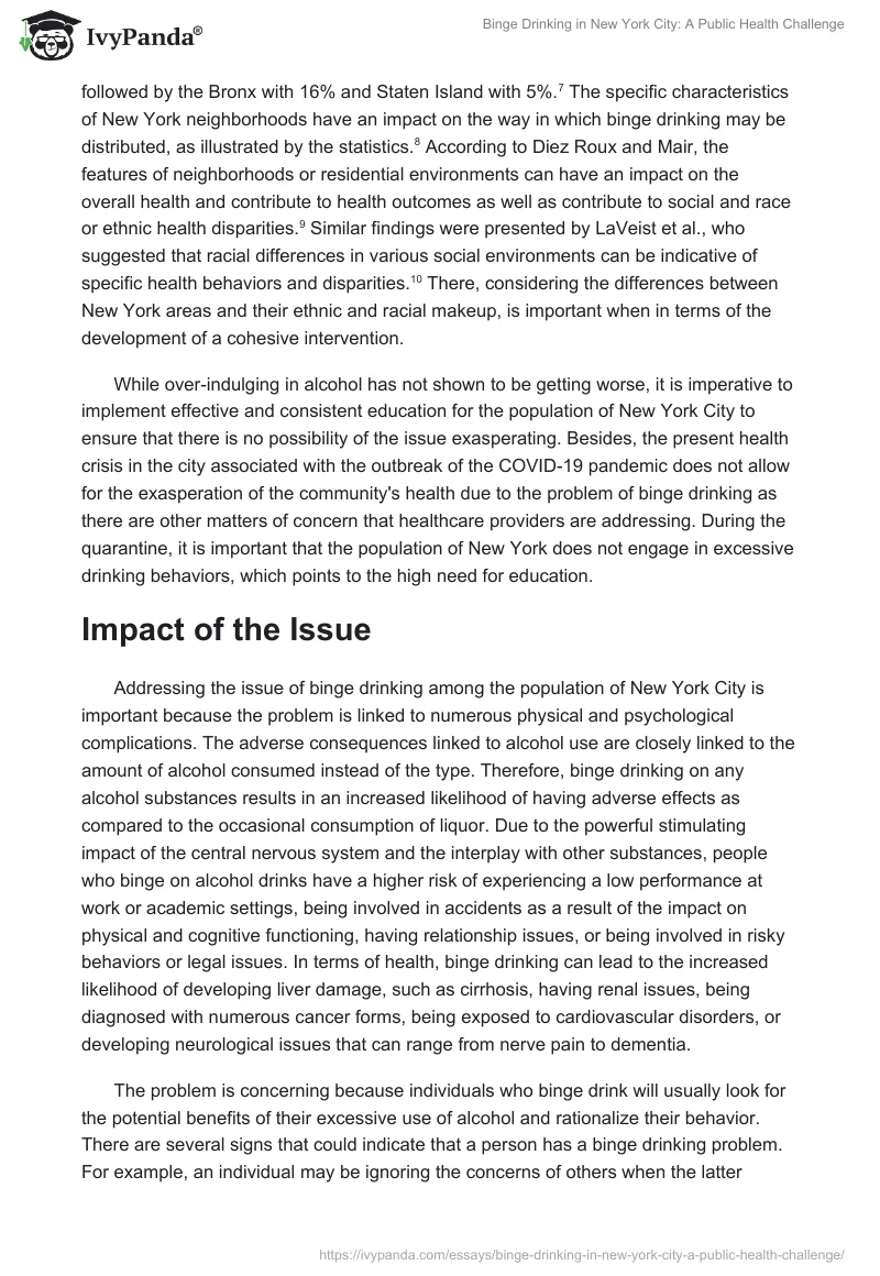 Binge Drinking in New York City: A Public Health Challenge. Page 3