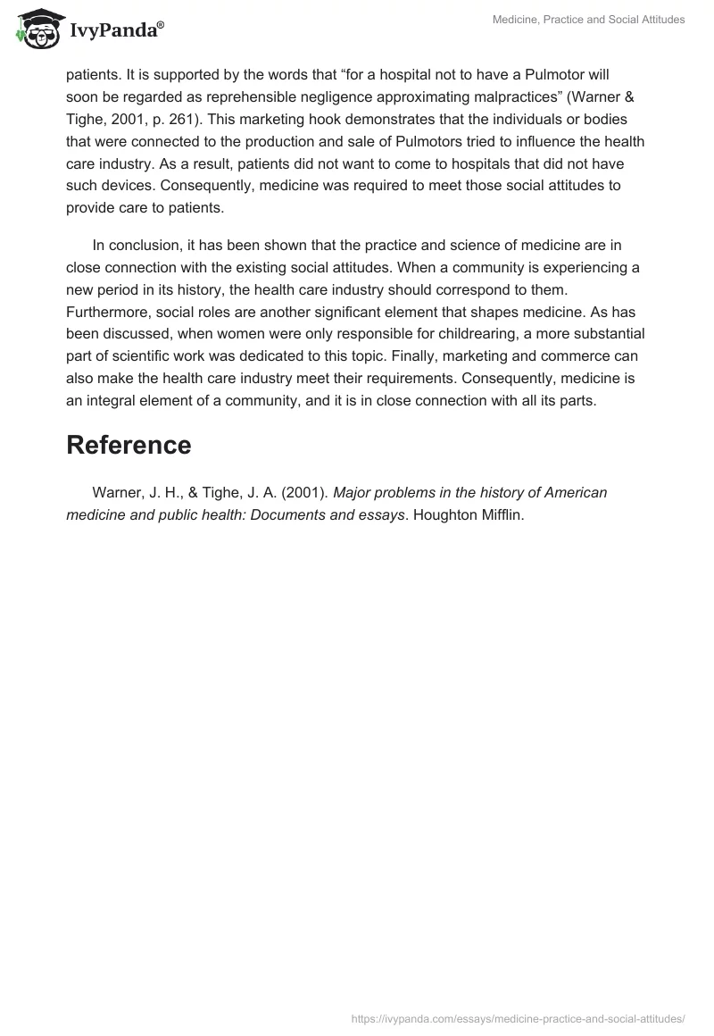 Medicine, Practice and Social Attitudes. Page 2