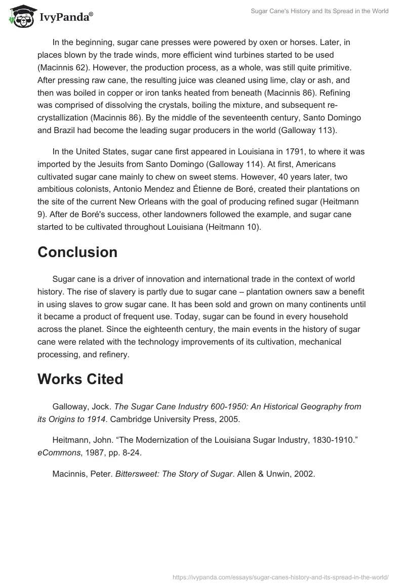 Sugar Cane's History and Its Spread in the World. Page 3
