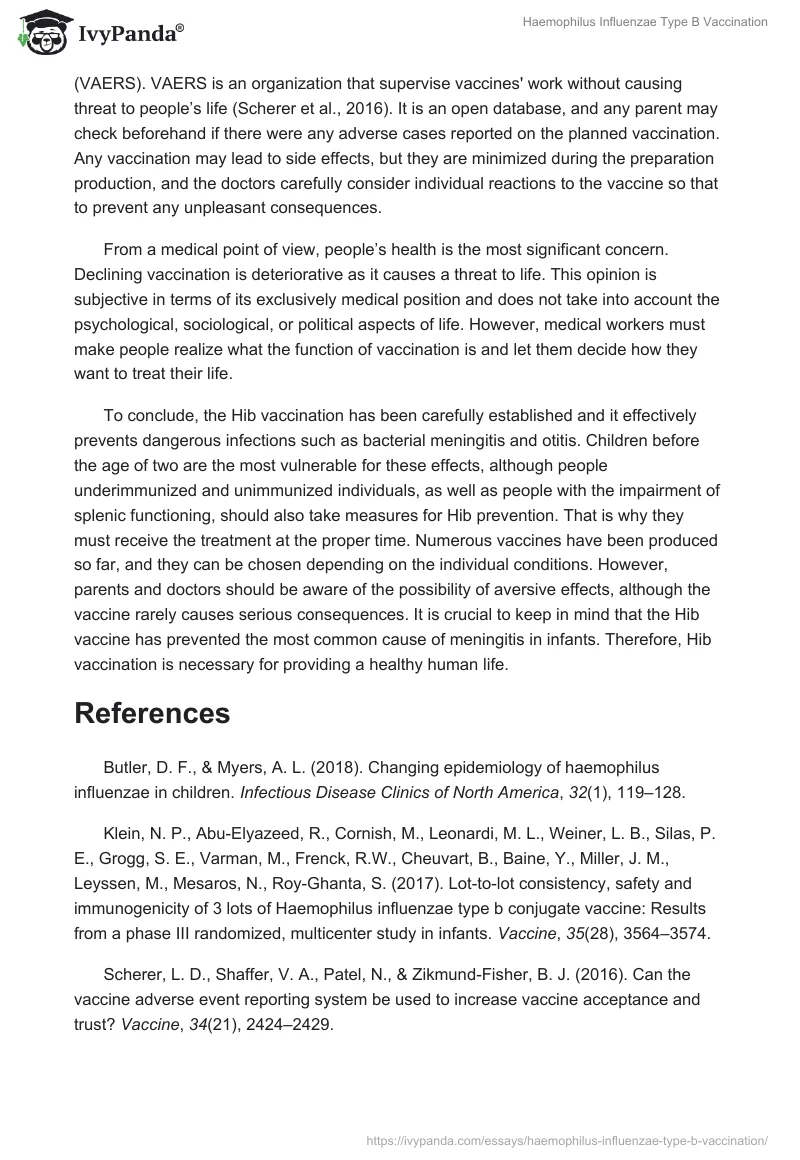Haemophilus Influenzae Type B Vaccination. Page 3