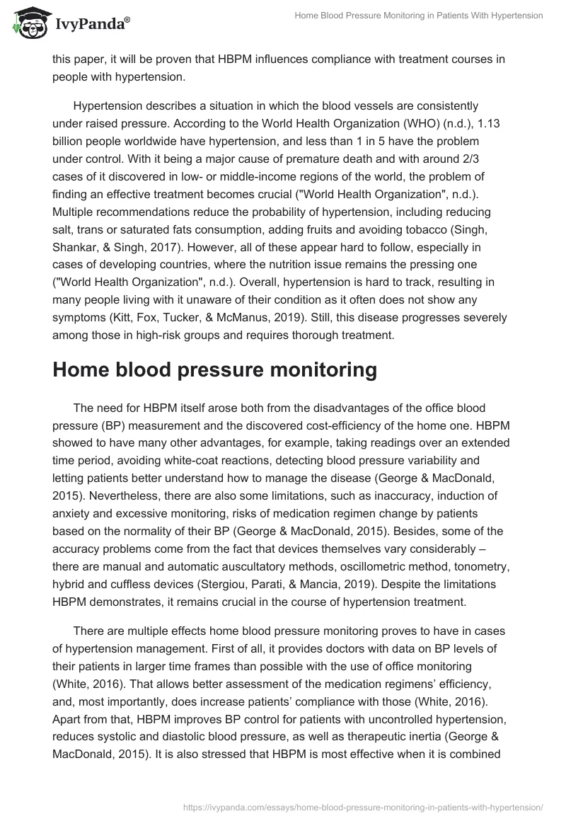 Home Blood Pressure Monitoring in Patients With Hypertension. Page 2