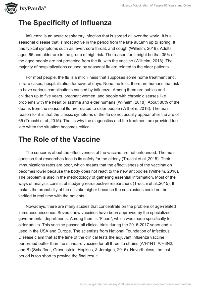 Influenza Vaccination of People 65 Years and Older. Page 2