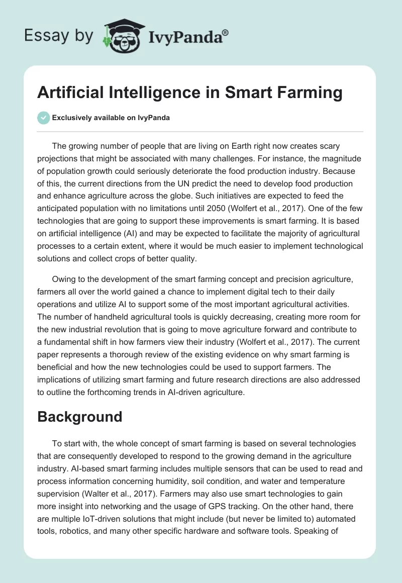 Artificial Intelligence in Smart Farming. Page 1