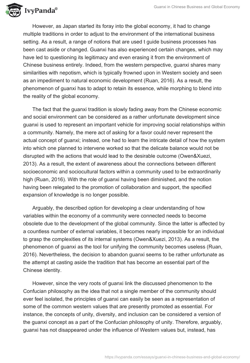 Guanxi in Chinese Business and Global Economy. Page 2