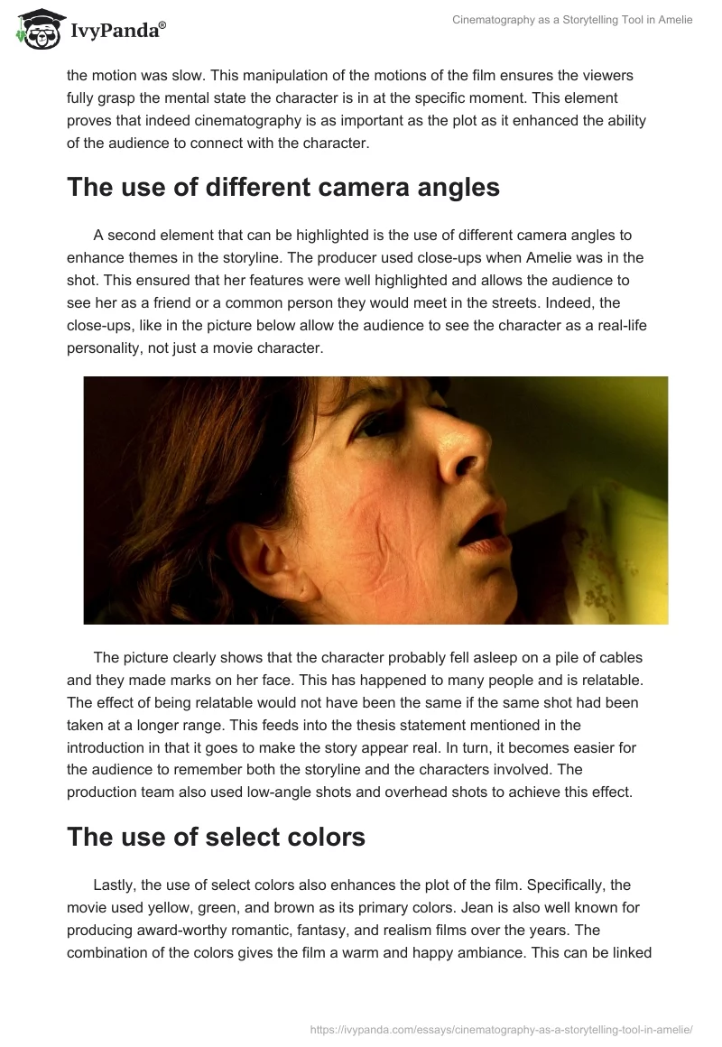 Cinematography as a Storytelling Tool in Amelie. Page 2