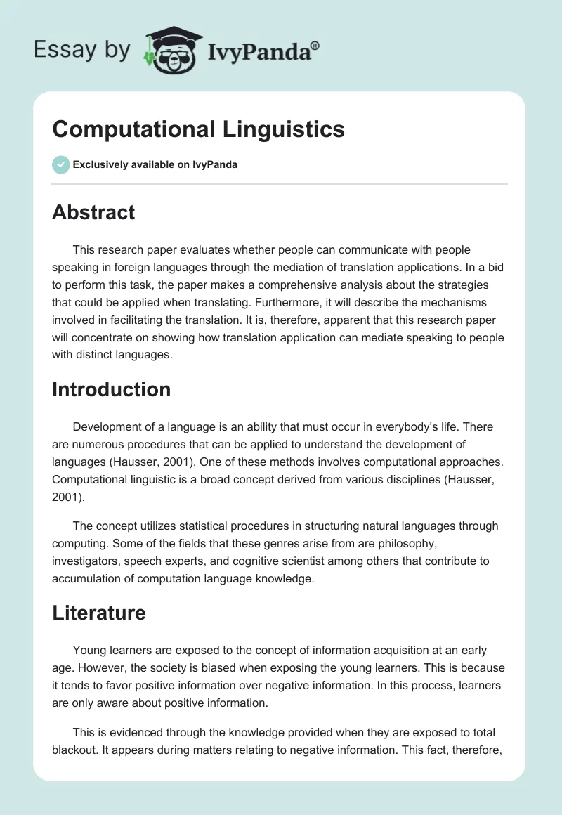 Computational Linguistics. Page 1