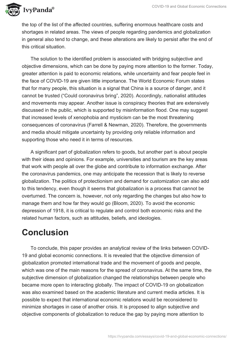 COVID-19 and Global Economic Connections. Page 4