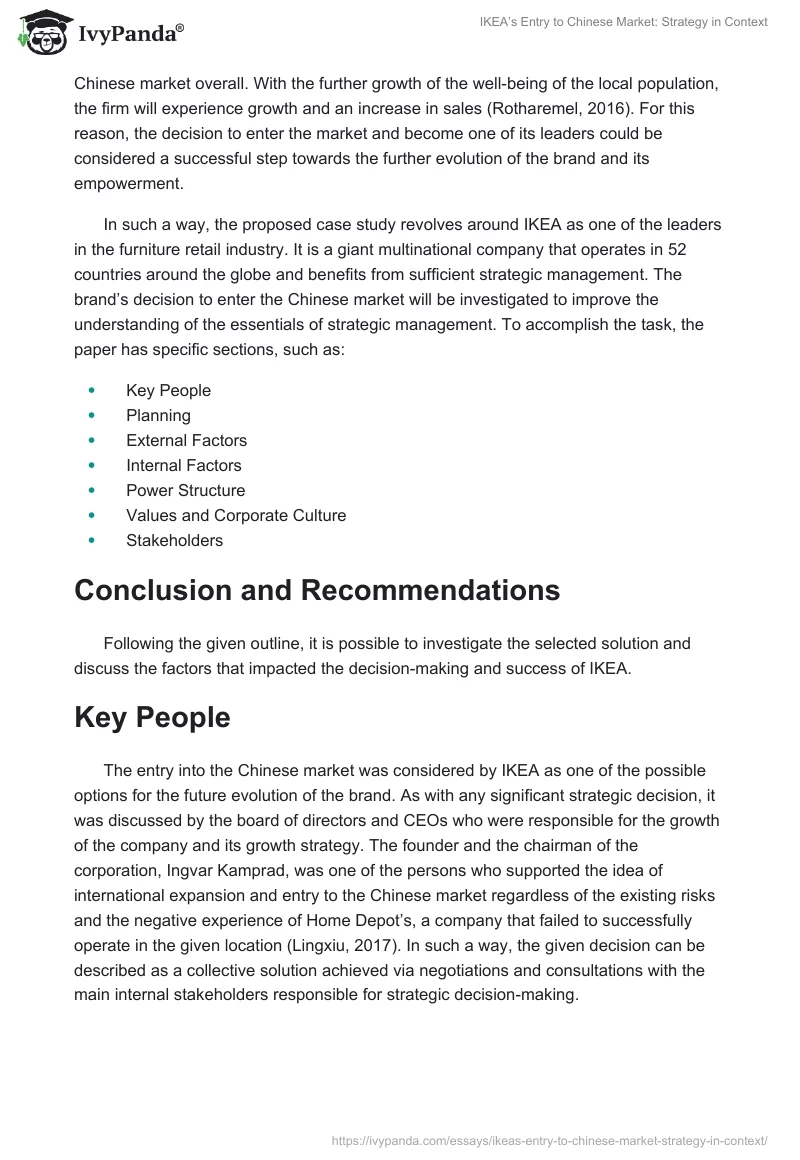 IKEA’s Entry to Chinese Market: Strategy in Context. Page 3