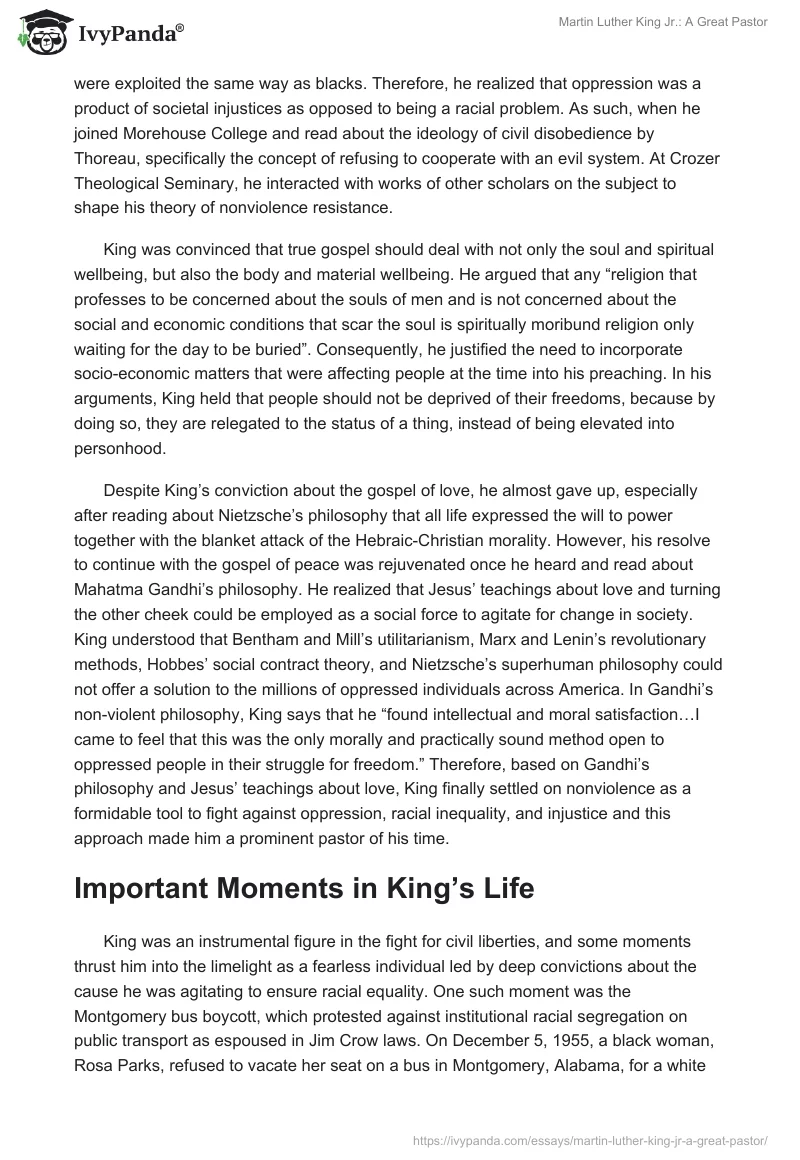 Martin Luther King Jr.: A Great Pastor. Page 4