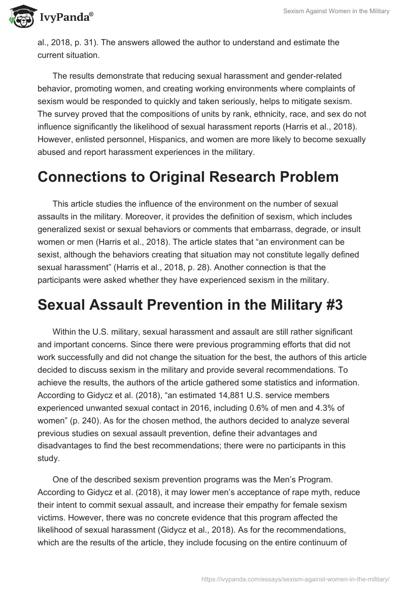 Sexism Against Women in the Military. Page 2