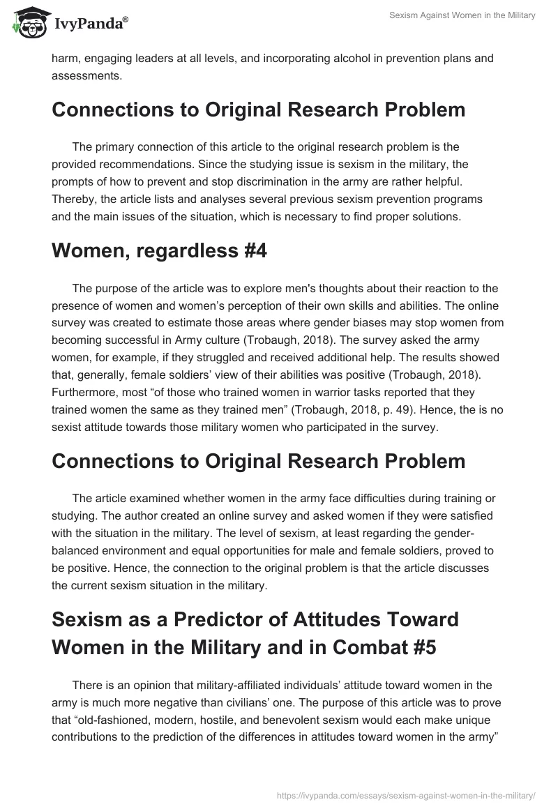 Sexism Against Women in the Military. Page 3