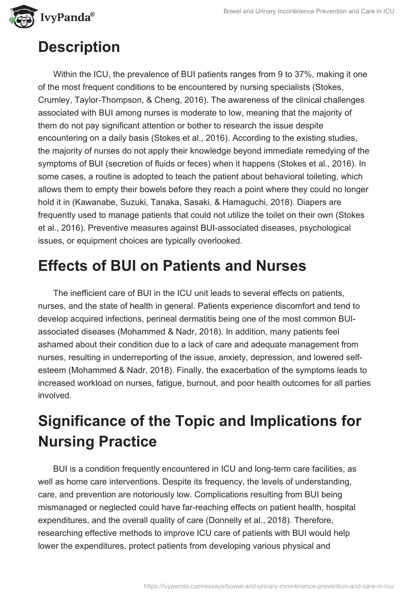 Bowel and Urinary Incontinence Prevention and Care in ICU. Page 2