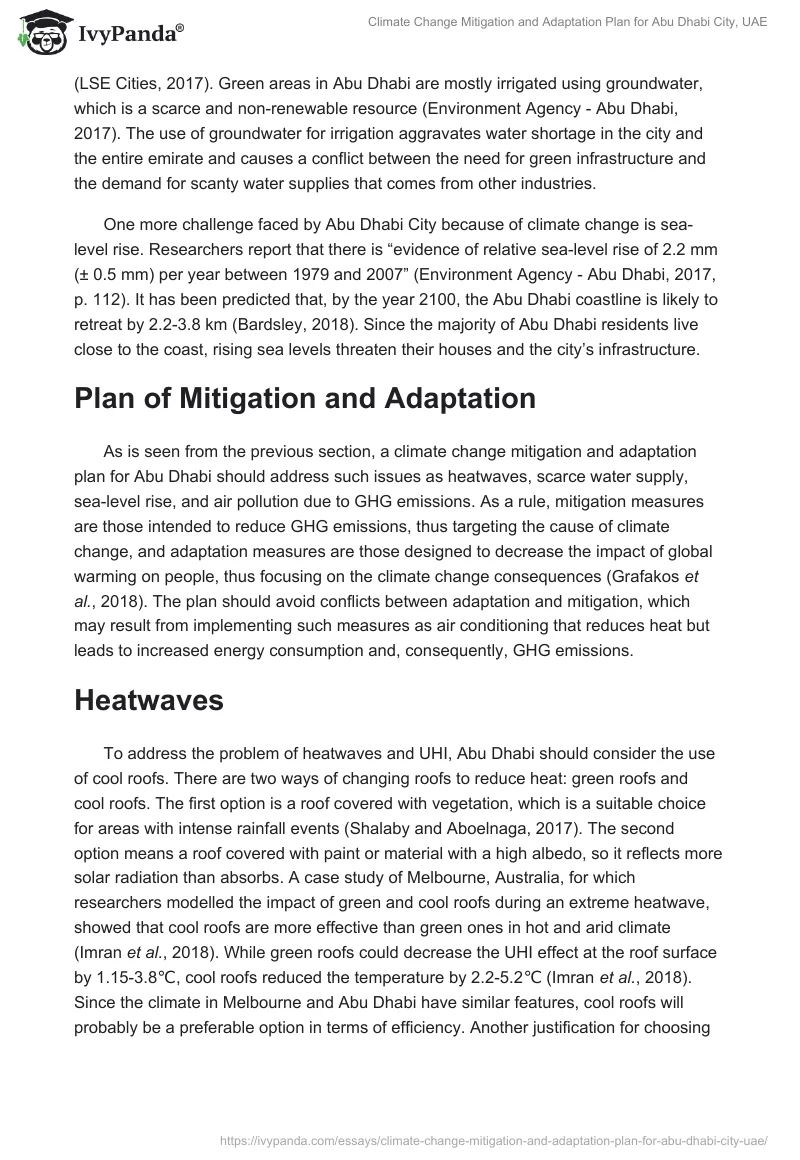 Climate Change Mitigation and Adaptation Plan for Abu Dhabi City, UAE. Page 5