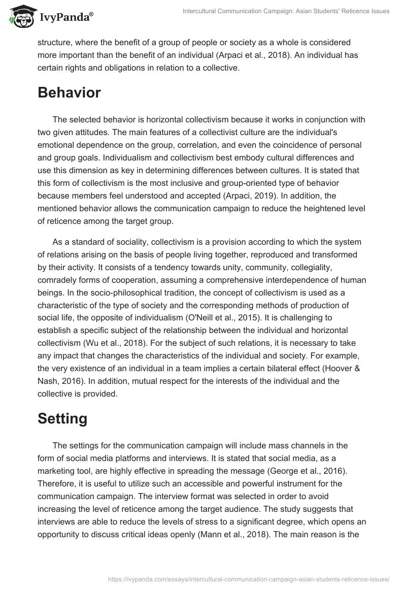 Intercultural Communication Campaign: Asian Students' Reticence Issues. Page 4