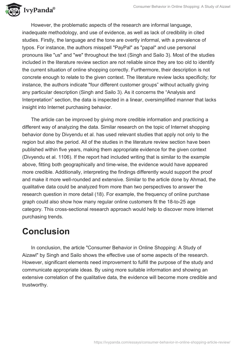 Consumer Behavior in Online Shopping: A Study of Aizawl. Page 2