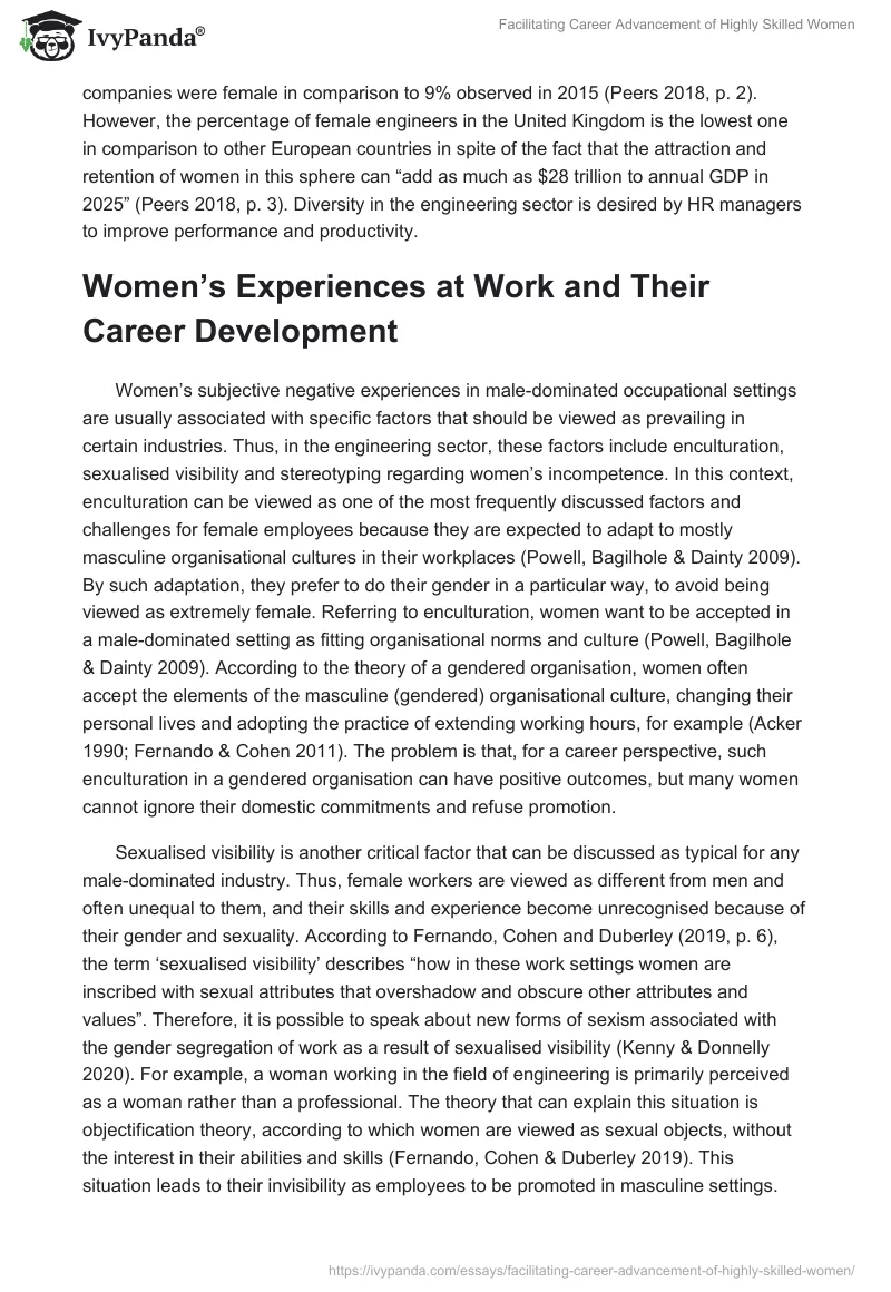 Facilitating Career Advancement of Highly Skilled Women. Page 2