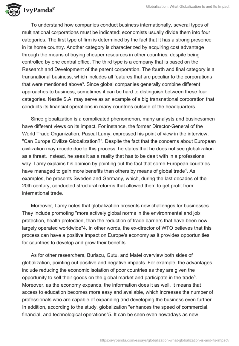Globalization: What Globalization Is and Its Impact. Page 3