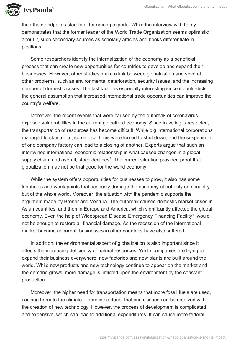 Globalization: What Globalization Is and Its Impact. Page 5