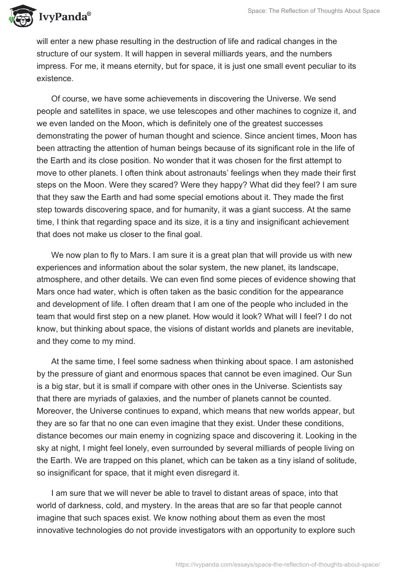 Space: The Reflection of Thoughts About Space. Page 2