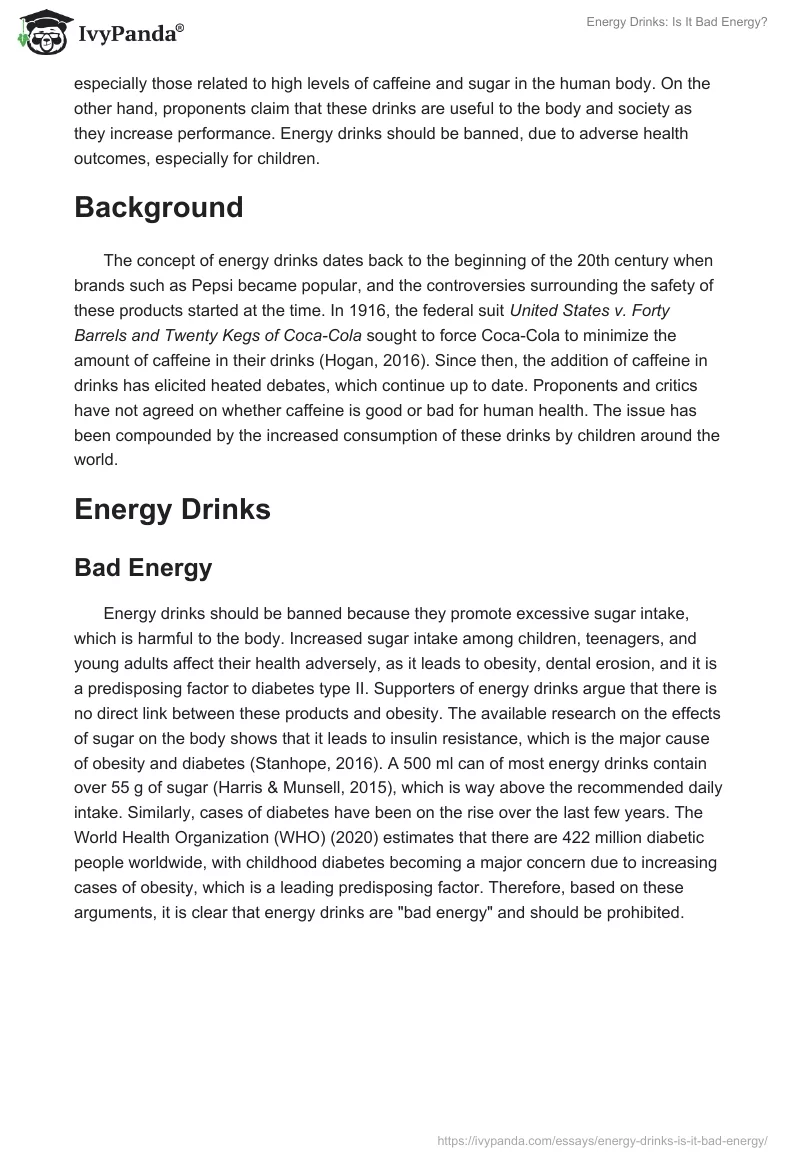 Energy Drinks: Is It Bad Energy?. Page 2