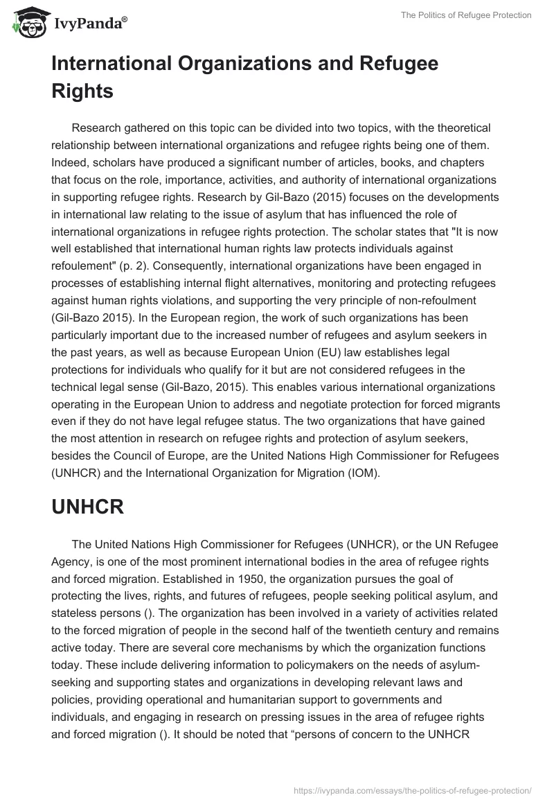 The Politics of Refugee Protection. Page 4