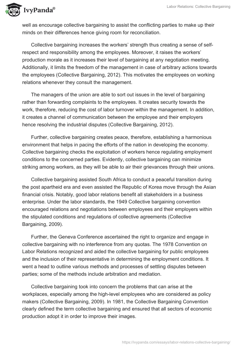 Labor Relations: Collective Bargaining. Page 2