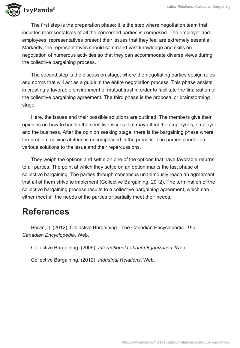 Labor Relations: Collective Bargaining. Page 4