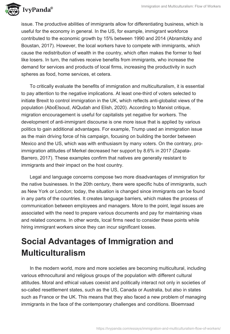 Immigration and Multiculturalism: Flow of Workers. Page 2