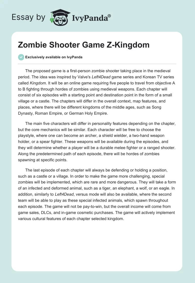 Zombie Shooter Game Z-Kingdom. Page 1