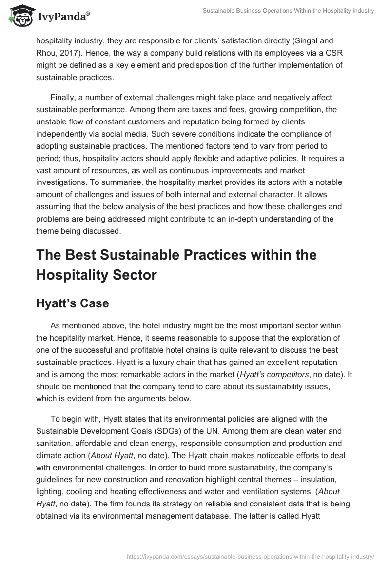 Sustainable Business Operations Within the Hospitality Industry. Page 4