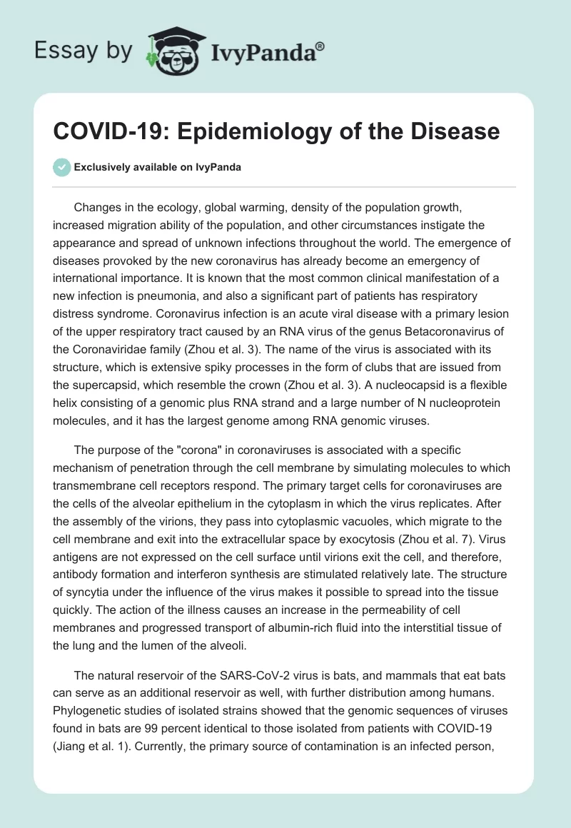 COVID-19: Epidemiology of the Disease. Page 1
