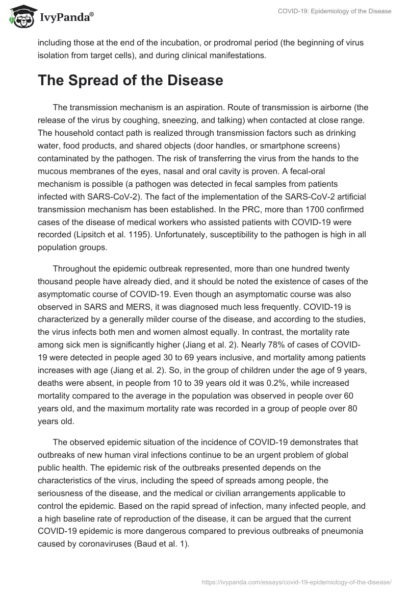 COVID-19: Epidemiology of the Disease. Page 2
