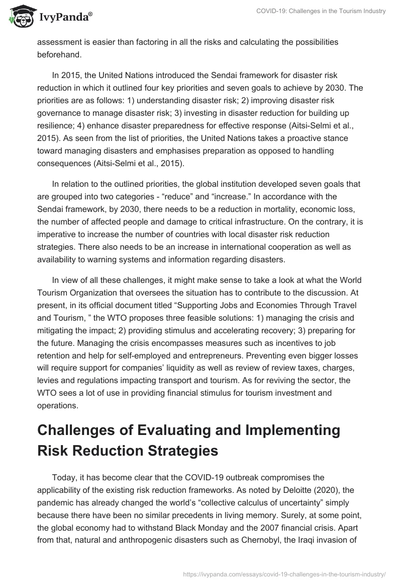 COVID-19: Challenges in the Tourism Industry. Page 5