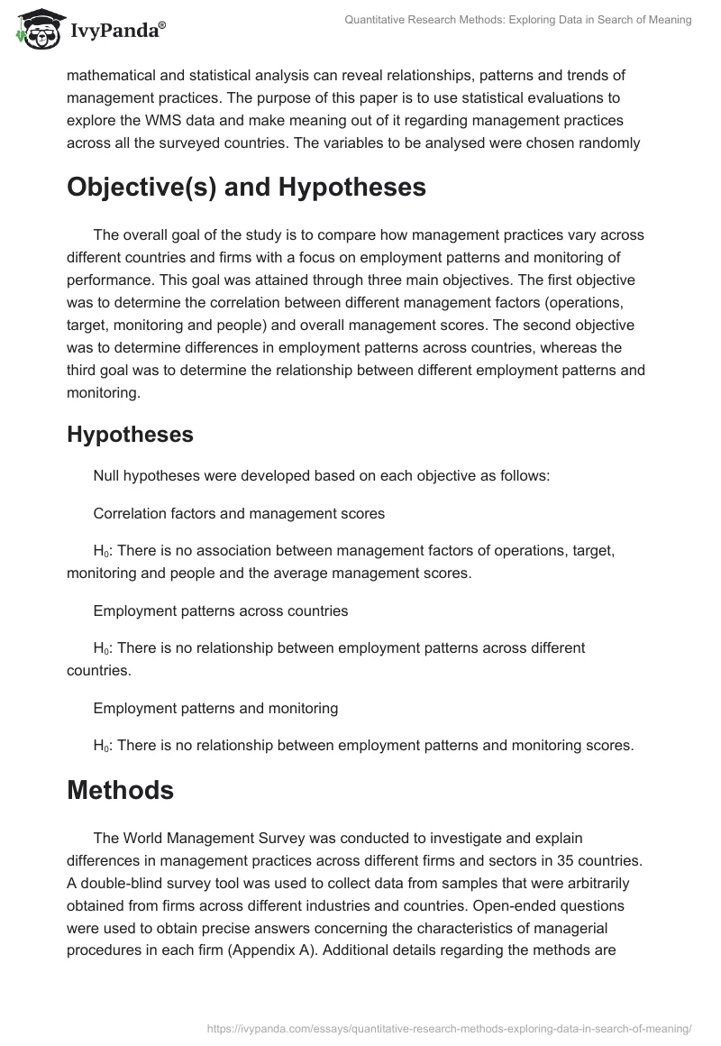 Quantitative Research Methods: Exploring Data in Search of Meaning. Page 2