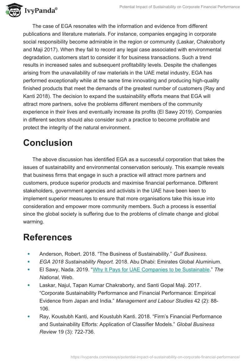 Potential Impact of Sustainability on Corporate Financial Performance. Page 4