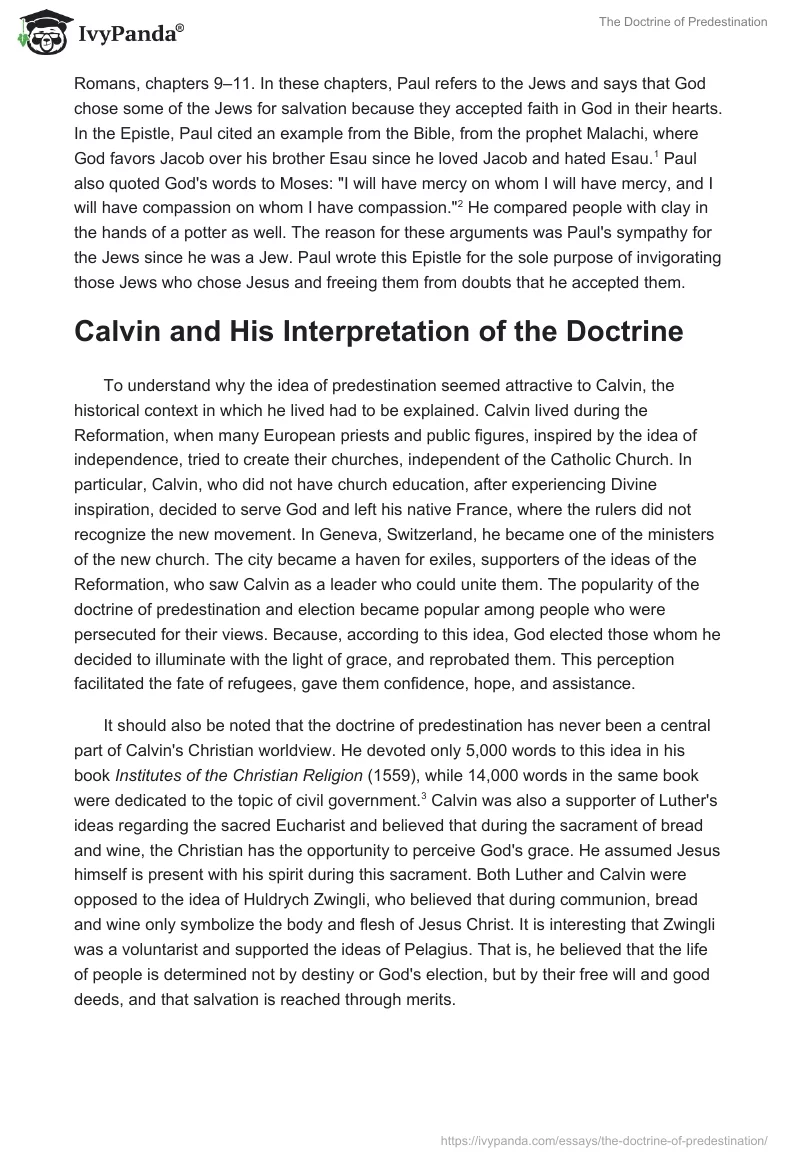 The Doctrine of Predestination. Page 2