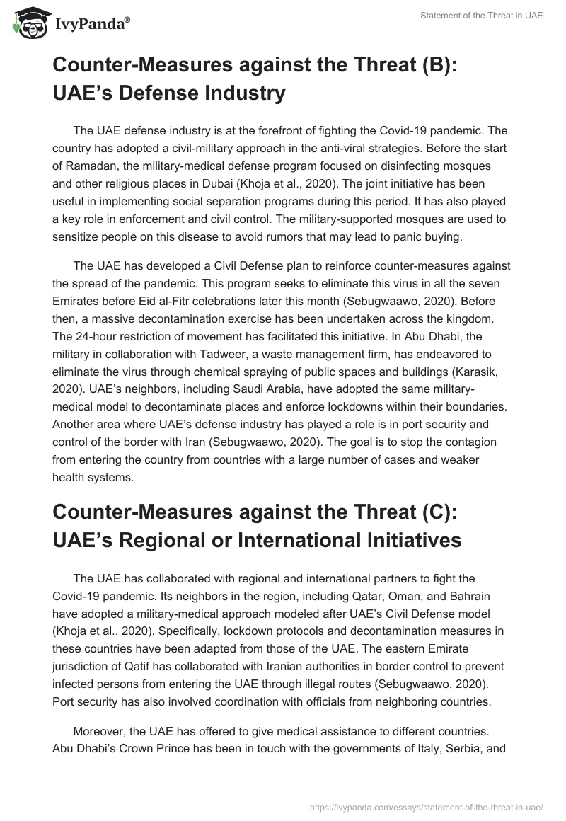 Statement of the Threat in UAE. Page 2