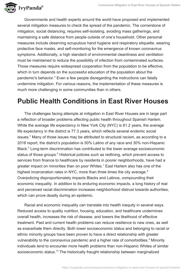 Coronavirus Mitigation in East River Houses of Spanish Harlem. Page 2