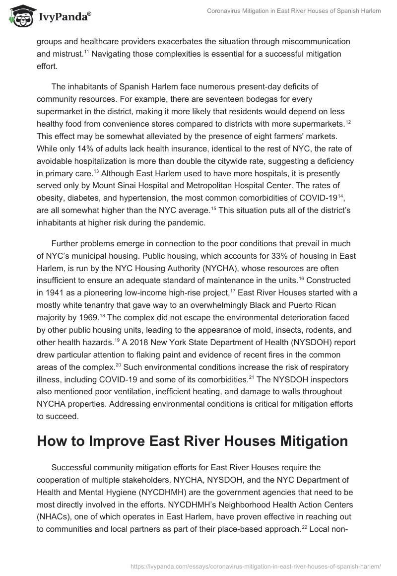 Coronavirus Mitigation in East River Houses of Spanish Harlem. Page 3