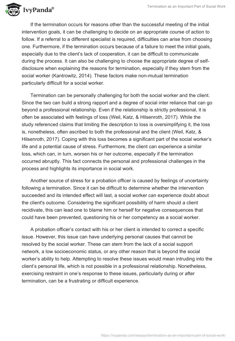 Termination as an Important Part of Social Work - 1779 Words | Essay ...