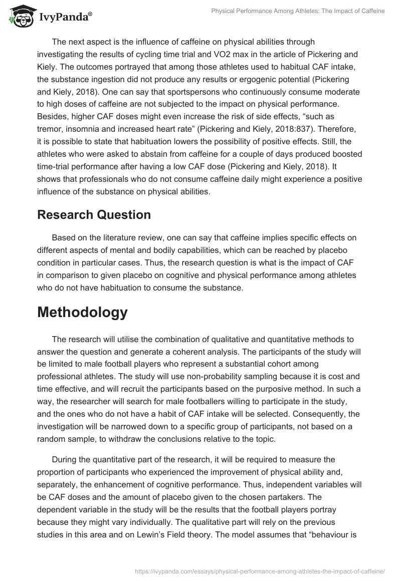 Physical Performance Among Athletes: The Impact of Caffeine. Page 3