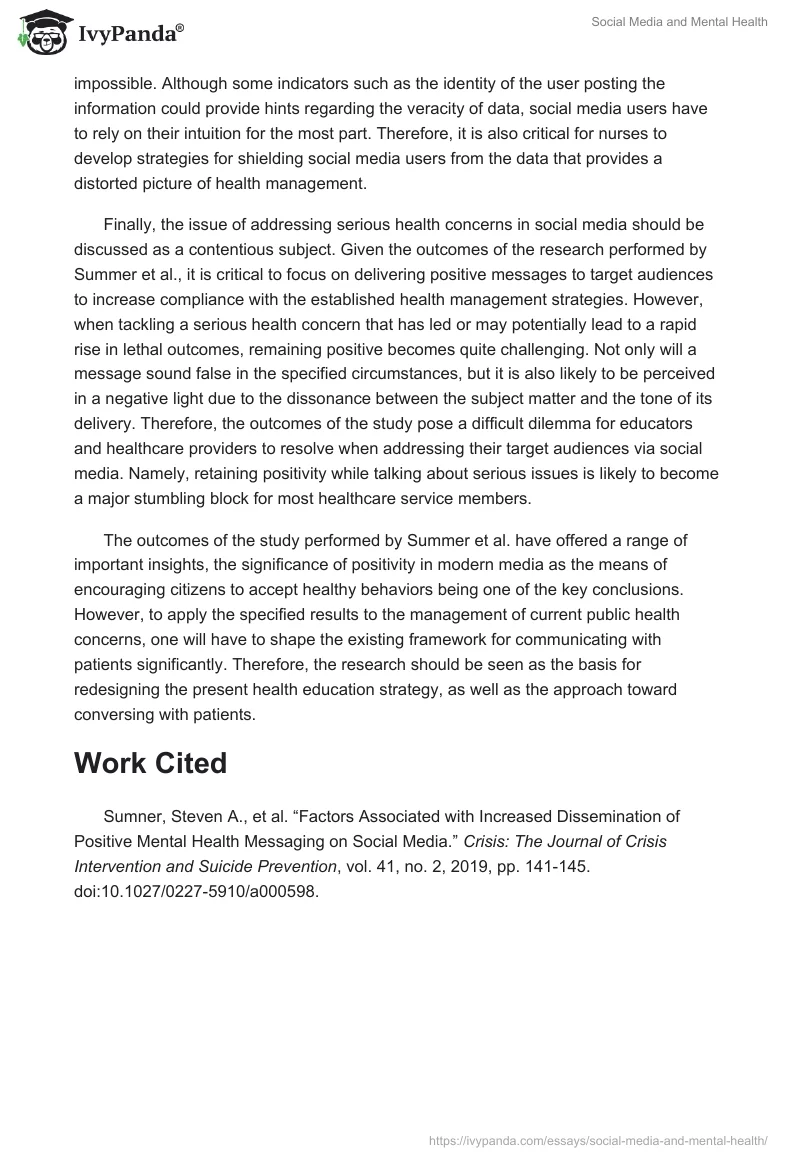 Social Media and Mental Health. Page 3